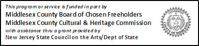 MCCHCblack logo credits small funded in part by Middlesex County Cultural and Heritage Commission grant