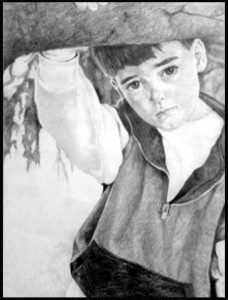 Timothy, pencil, ©2013 Ellen Elfo Kazar