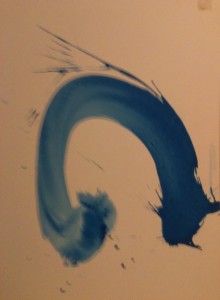 Blue Eel, sumi-e, ©2013 John Marron